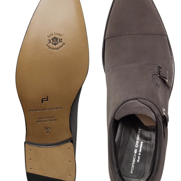 Porsche Shoes - Business Casual GY Velours Double Monk Moccasin